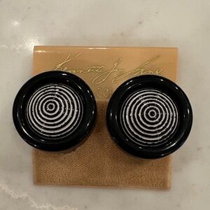 Black and White Spiral Clip Earrings